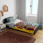 Personalized Richmond Football Tigers Bedding Set Tropical Hibiscus Flowers - Pacific Fusion Style