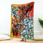 Personalized Richmond Football Tigers Blanket Tropical Hibiscus Flowers - Pacific Fusion Style