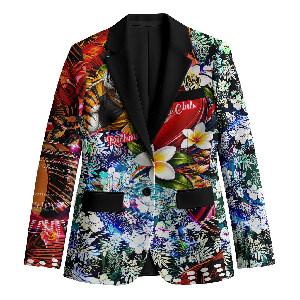 Personalized Richmond Football Tigers Blazer Tropical Hibiscus Flowers - Pacific Fusion Style