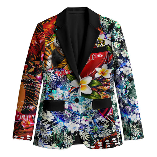 Personalized Richmond Football Tigers Blazer Tropical Hibiscus Flowers - Pacific Fusion Style