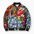 Personalized Richmond Football Tigers Bomber Puffer Jacket Tropical Hibiscus Flowers - Pacific Fusion Style