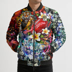 Personalized Richmond Football Tigers Bomber Puffer Jacket Tropical Hibiscus Flowers - Pacific Fusion Style