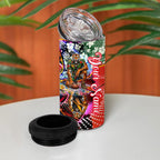 Personalized Richmond Football Tigers 4 in 1 Can Cooler Tumbler Tropical Hibiscus Flowers - Pacific Fusion Style