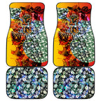 Personalized Richmond Football Tigers Car Mats Tropical Hibiscus Flowers - Pacific Fusion Style