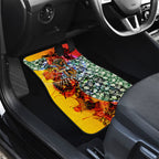 Personalized Richmond Football Tigers Car Mats Tropical Hibiscus Flowers - Pacific Fusion Style