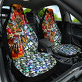 Personalized Richmond Football Tigers Car Seat Cover Tropical Hibiscus Flowers - Pacific Fusion Style