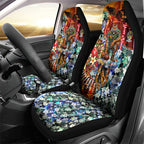 Personalized Richmond Football Tigers Car Seat Cover Tropical Hibiscus Flowers - Pacific Fusion Style