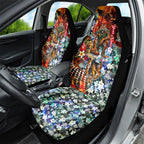 Personalized Richmond Football Tigers Car Seat Cover Tropical Hibiscus Flowers - Pacific Fusion Style