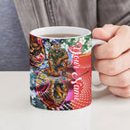 Personalized Richmond Football Tigers Ceramic Mug Tropical Hibiscus Flowers - Pacific Fusion Style