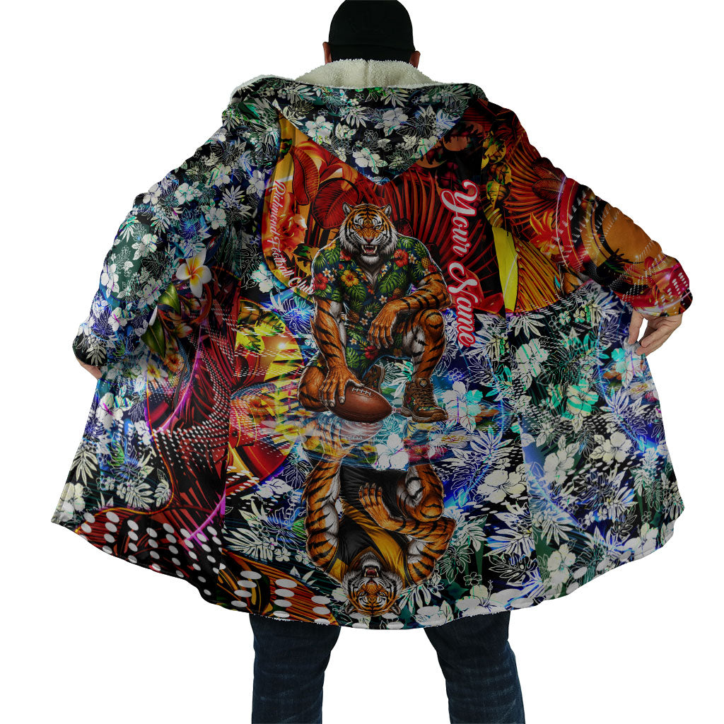 Personalized Richmond Football Tigers Cloak Tropical Hibiscus Flowers - Pacific Fusion Style