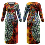 Personalized Richmond Football Tigers Couples Matching Long Sleeve Bodycon Dress and Hawaiian Shirt Tropical Hibiscus Flowers - Pacific Fusion Style