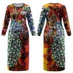 Personalized Richmond Football Tigers Couples Matching Long Sleeve Bodycon Dress and Long Sleeve Button Shirt Tropical Hibiscus Flowers - Pacific Fusion Style