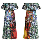 Personalized Richmond Football Tigers Couples Matching Off Shoulder Maxi Dress and Hawaiian Shirt Tropical Hibiscus Flowers - Pacific Fusion Style