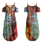 Personalized Richmond Football Tigers Couples Matching Summer Maxi Dress and Hawaiian Shirt Tropical Hibiscus Flowers - Pacific Fusion Style