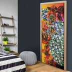 Personalized Richmond Football Tigers Door Cover Tropical Hibiscus Flowers - Pacific Fusion Style