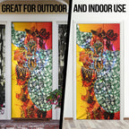 Personalized Richmond Football Tigers Door Cover Tropical Hibiscus Flowers - Pacific Fusion Style