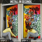 Personalized Richmond Football Tigers Door Cover Tropical Hibiscus Flowers - Pacific Fusion Style