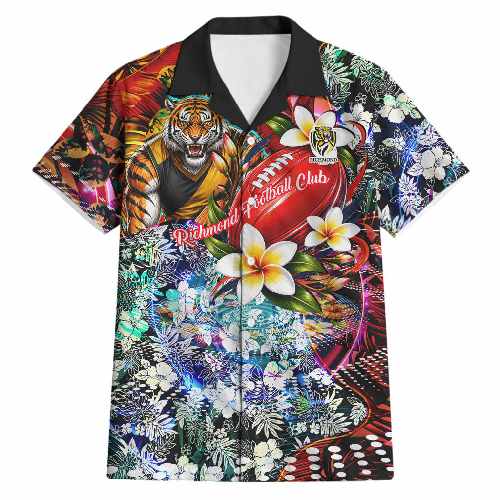 Personalized Richmond Football Tigers Hawaiian Shirt Tropical Hibiscus Flowers - Pacific Fusion Style