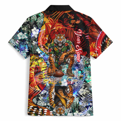 Personalized Richmond Football Tigers Hawaiian Shirt Tropical Hibiscus Flowers - Pacific Fusion Style
