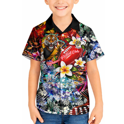 Personalized Richmond Football Tigers Hawaiian Shirt Tropical Hibiscus Flowers - Pacific Fusion Style