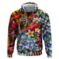 Personalized Richmond Football Tigers Hoodie Tropical Hibiscus Flowers - Pacific Fusion Style