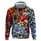 Personalized Richmond Football Tigers Hoodie Tropical Hibiscus Flowers - Pacific Fusion Style