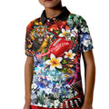 Personalized Richmond Football Tigers Kid Polo Shirt Tropical Hibiscus Flowers - Pacific Fusion Style