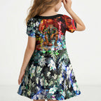 Personalized Richmond Football Tigers Kid Short Sleeve Dress Tropical Hibiscus Flowers - Pacific Fusion Style