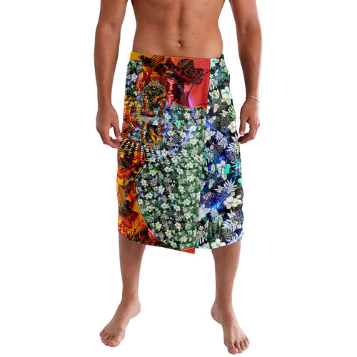 Personalized Richmond Football Tigers Lavalava Tropical Hibiscus Flowers - Pacific Fusion Style