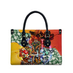 Personalized Richmond Football Tigers Leather Bag Tropical Hibiscus Flowers - Pacific Fusion Style