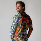 Personalized Richmond Football Tigers Long Sleeve Polo Shirt Tropical Hibiscus Flowers - Pacific Fusion Style