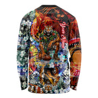 Personalized Richmond Football Tigers Long Sleeve Shirt Tropical Hibiscus Flowers - Pacific Fusion Style