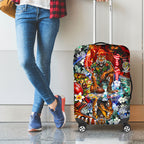 Personalized Richmond Football Tigers Luggage Cover Tropical Hibiscus Flowers - Pacific Fusion Style