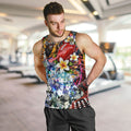 Personalized Richmond Football Tigers Men Tank Top Tropical Hibiscus Flowers - Pacific Fusion Style