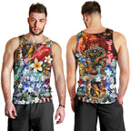 Personalized Richmond Football Tigers Men Tank Top Tropical Hibiscus Flowers - Pacific Fusion Style