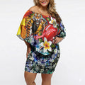 Personalized Richmond Football Tigers Off Shoulder Short Dress Tropical Hibiscus Flowers - Pacific Fusion Style
