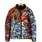 Personalized Richmond Football Tigers Padded Jacket Tropical Hibiscus Flowers - Pacific Fusion Style