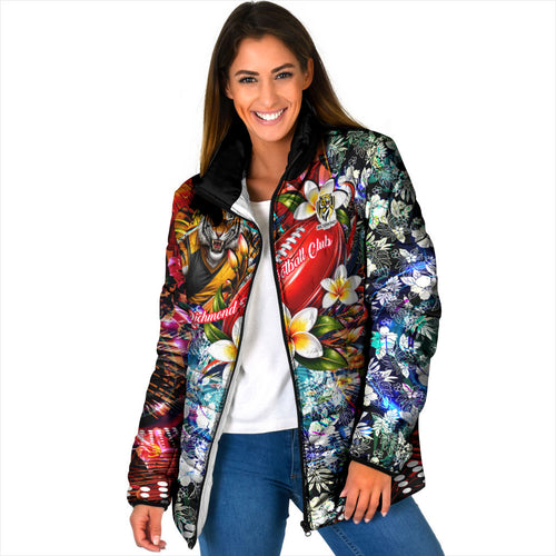 Personalized Richmond Football Tigers Padded Jacket Tropical Hibiscus Flowers - Pacific Fusion Style