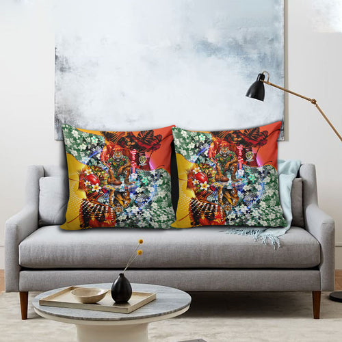 Personalized Richmond Football Tigers Pillow Cover Tropical Hibiscus Flowers - Pacific Fusion Style