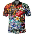Personalized Richmond Football Tigers Polo Shirt Tropical Hibiscus Flowers - Pacific Fusion Style