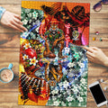 Personalized Richmond Football Tigers Puzzle Tropical Hibiscus Flowers - Pacific Fusion Style