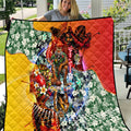 Personalized Richmond Football Tigers Quilt Tropical Hibiscus Flowers - Pacific Fusion Style
