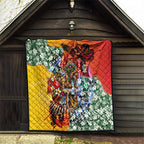 Personalized Richmond Football Tigers Quilt Tropical Hibiscus Flowers - Pacific Fusion Style
