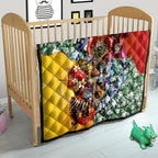 Personalized Richmond Football Tigers Quilt Tropical Hibiscus Flowers - Pacific Fusion Style
