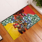 Personalized Richmond Football Tigers Rubber Doormat Tropical Hibiscus Flowers - Pacific Fusion Style