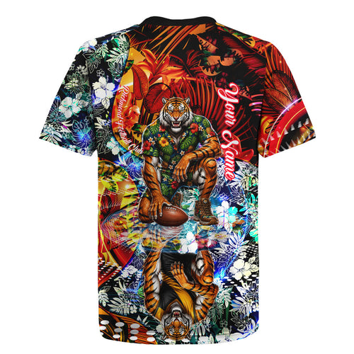 Personalized Richmond Football Tigers Rugby Jersey Tropical Hibiscus Flowers - Pacific Fusion Style