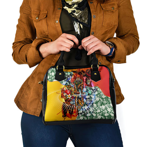 Personalized Richmond Football Tigers Shoulder Handbag Tropical Hibiscus Flowers - Pacific Fusion Style