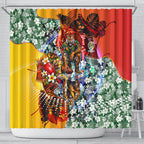 Personalized Richmond Football Tigers Shower Curtain Tropical Hibiscus Flowers - Pacific Fusion Style
