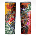 Personalized Richmond Football Tigers Skinny Tumbler Tropical Hibiscus Flowers - Pacific Fusion Style