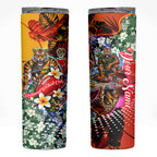 Personalized Richmond Football Tigers Skinny Tumbler Tropical Hibiscus Flowers - Pacific Fusion Style
